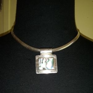 Sterling silver with abalone vintage pendant